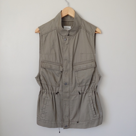NWT Club Monaco Thora Sleeveless Parka Vest Olive Green Size Small - Picture 1 of 16